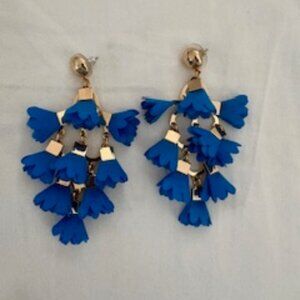 Gold and blue earrings